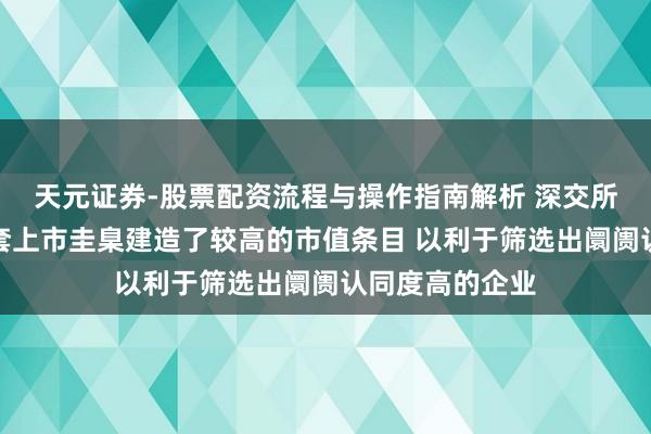 天元证券-股票配资流程与操作指南解析 深交所：创业板第四套上市圭臬建造了较高的市值条目 以利于筛选出阛阓认同度高的企业